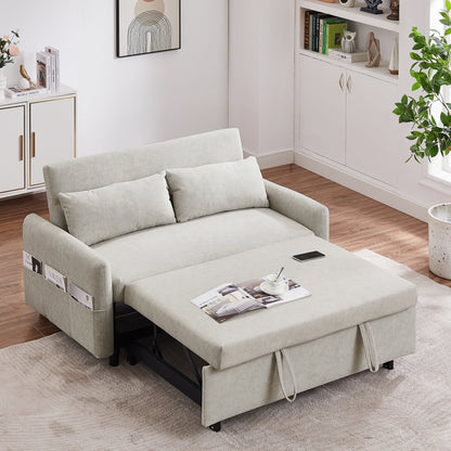 Canapé-lit gigogne Roomfitters avec dossier réglable, poches de rangement, ports USB et oreillers moelleux