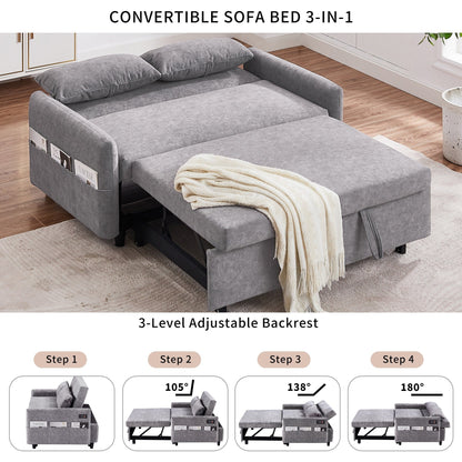 Canapé-lit gigogne Roomfitters avec dossier réglable, poches de rangement, ports USB et oreillers moelleux