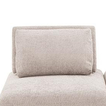 Canapé modulable incurvé 2 places Stavan, dossier réglable en boucle marron clair