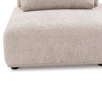 Canapé modulable incurvé 2 places Stavan, dossier réglable en boucle marron clair