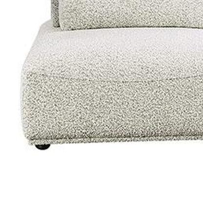 Canapé modulable incurvé 2 places Stavan, ottoman gris boucle, dossier réglable