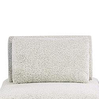 Canapé modulable incurvé 2 places Stavan, ottoman gris boucle, dossier réglable