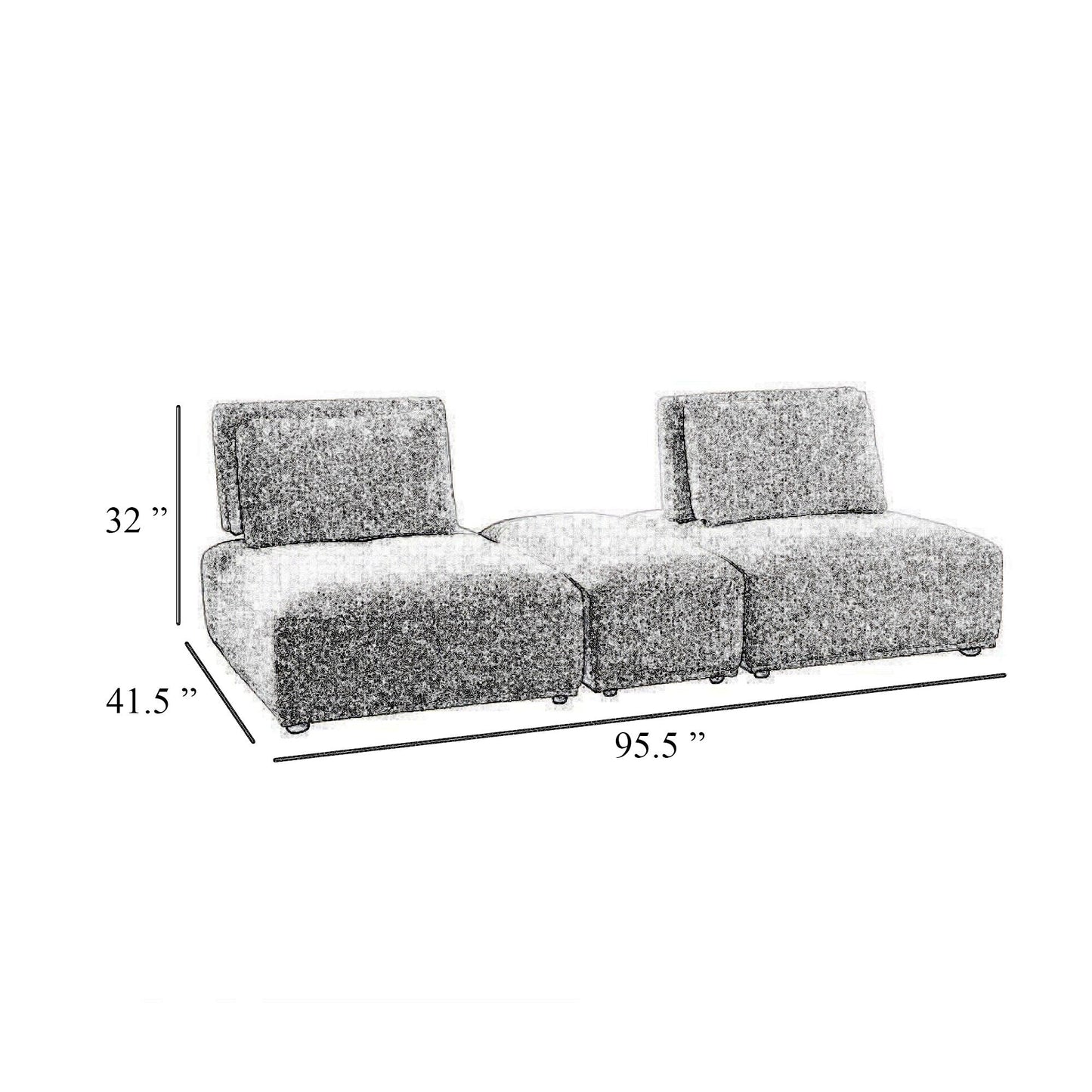 Canapé modulable incurvé 2 places Stavan, ottoman, dossier réglable jaune