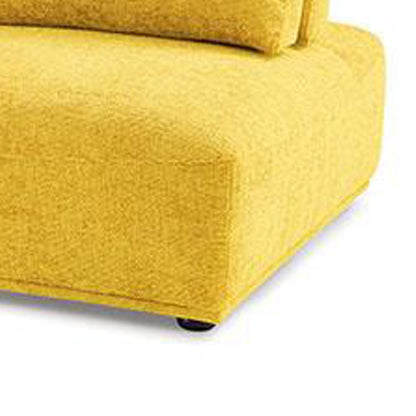Canapé modulable incurvé 2 places Stavan, ottoman, dossier réglable jaune