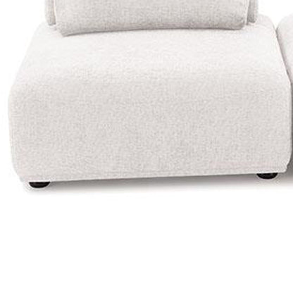 Canapé modulable incurvé 2 places Stavan, boucle blanche, profondeur d'assise réglable
