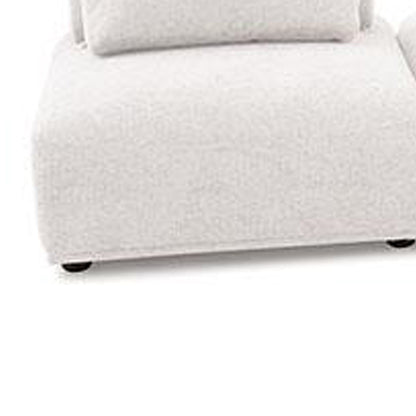 Canapé modulable incurvé 3 places Stavan, boucle blanche, dossiers réglables